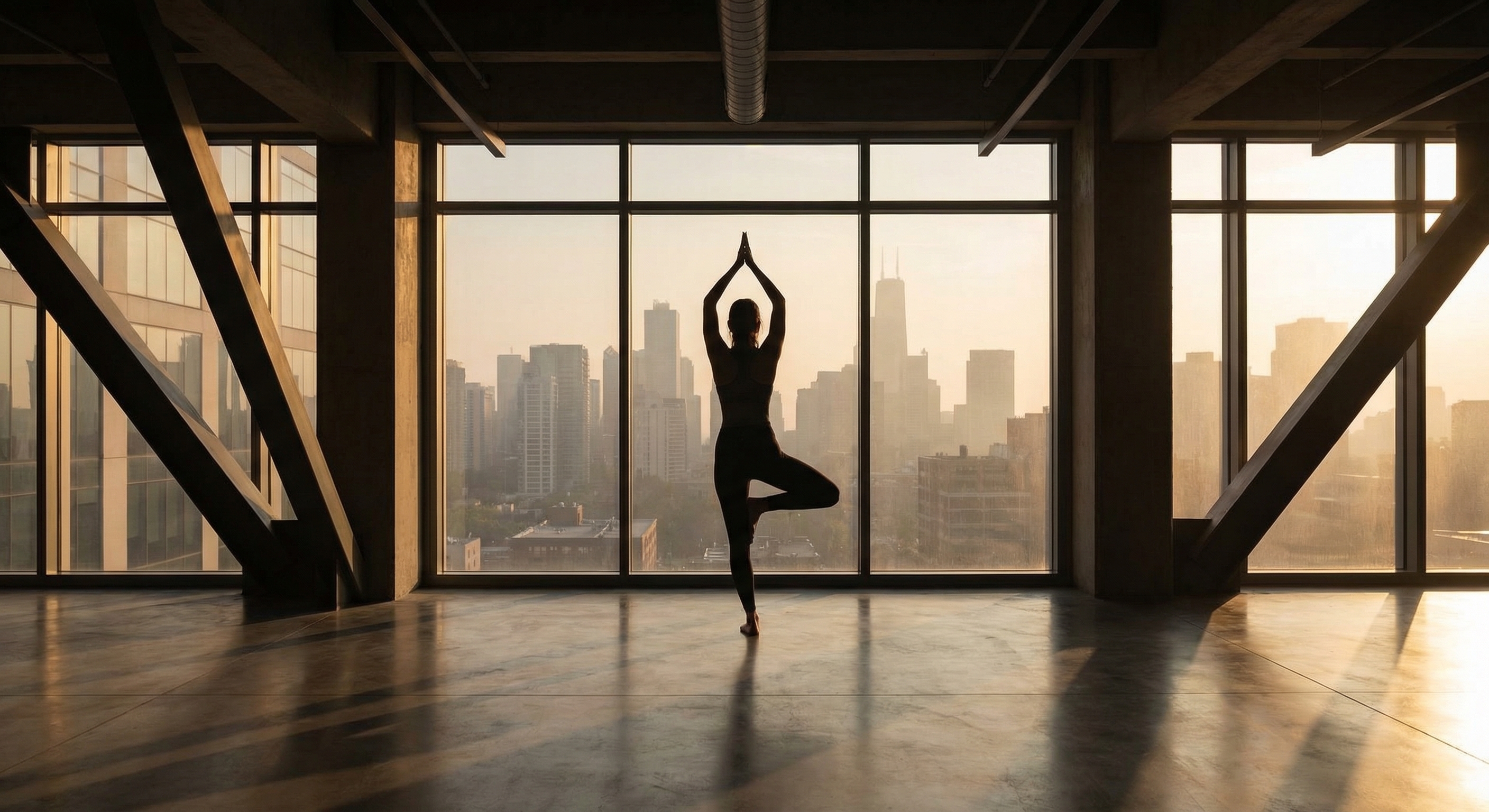 Person stretching in gym