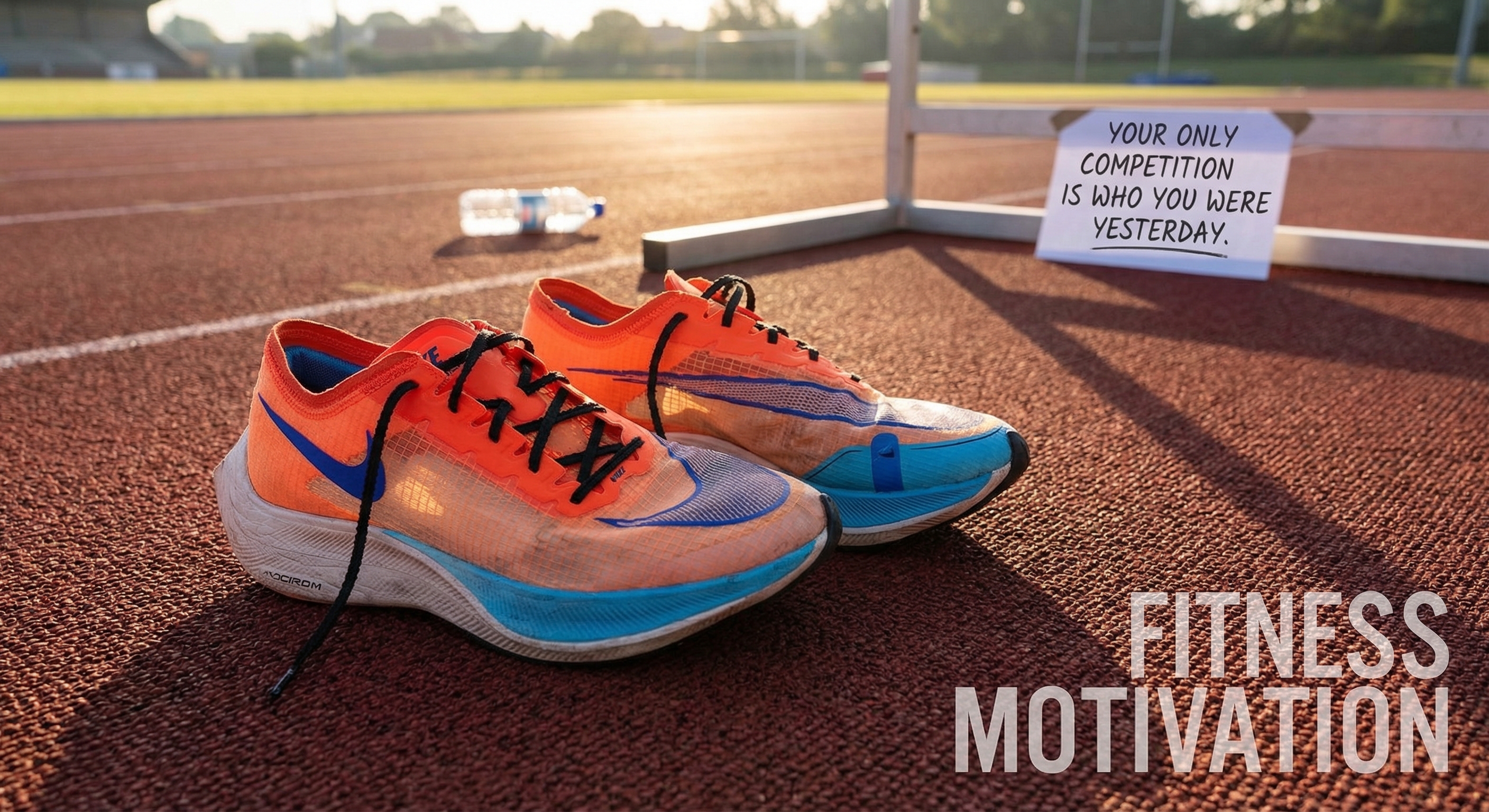 Running shoes on track